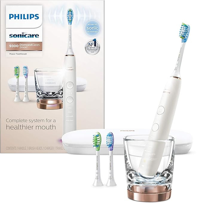 Philips Sonicare DiamondClean Smart 9300 Rechargeable Electric Toothbrush, Rose Gold HX9903/61 | Amazon (US)