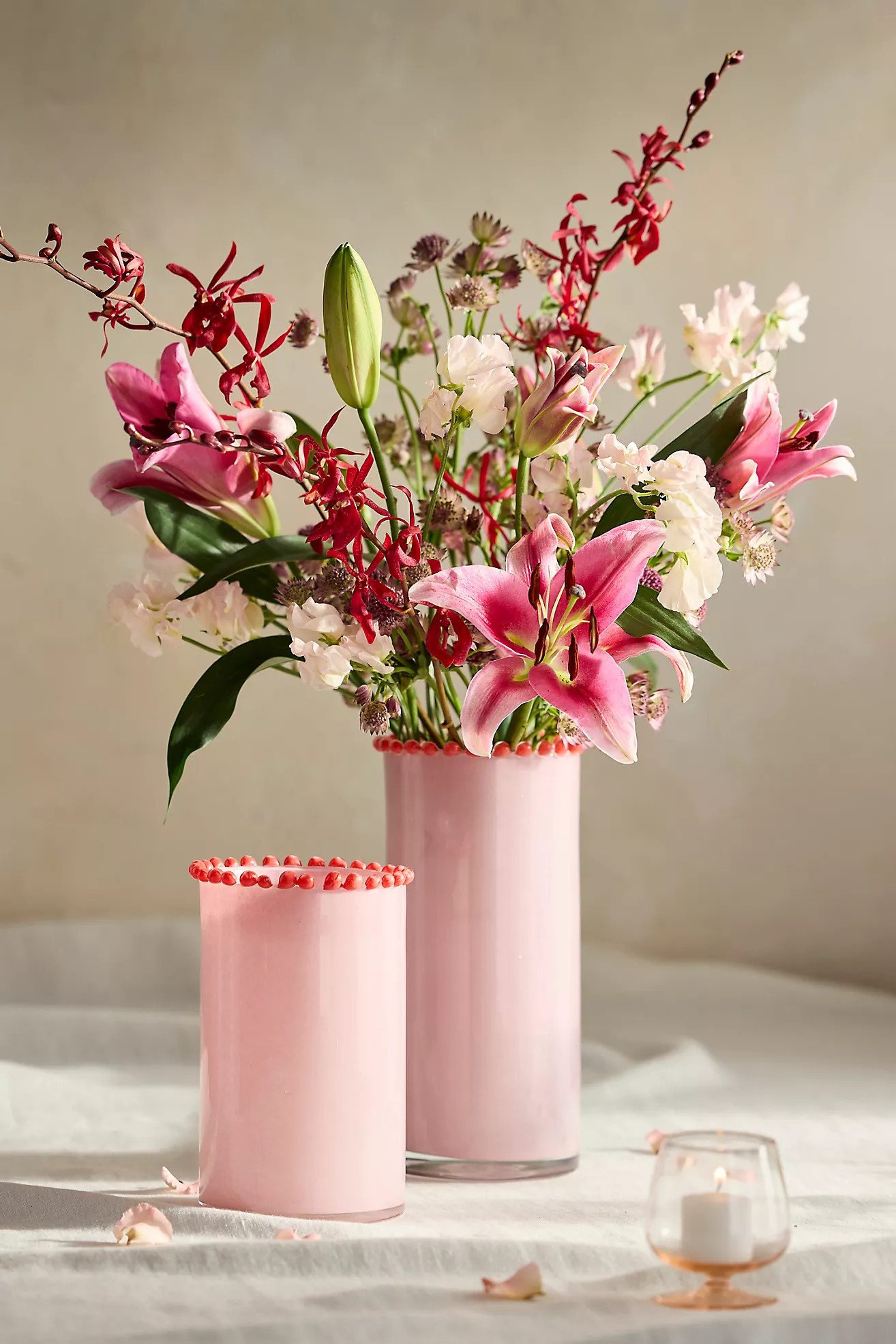 Dotted Rim Pink Glass Vase | Anthropologie (US)
