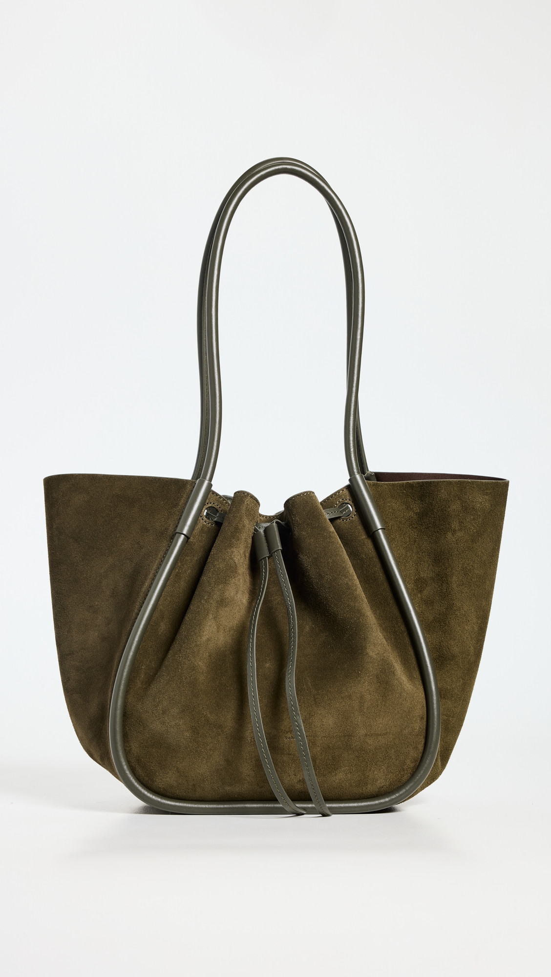 Proenza Schouler Large Ruched Tote in Soft Suede Olive One Size | Shopbop