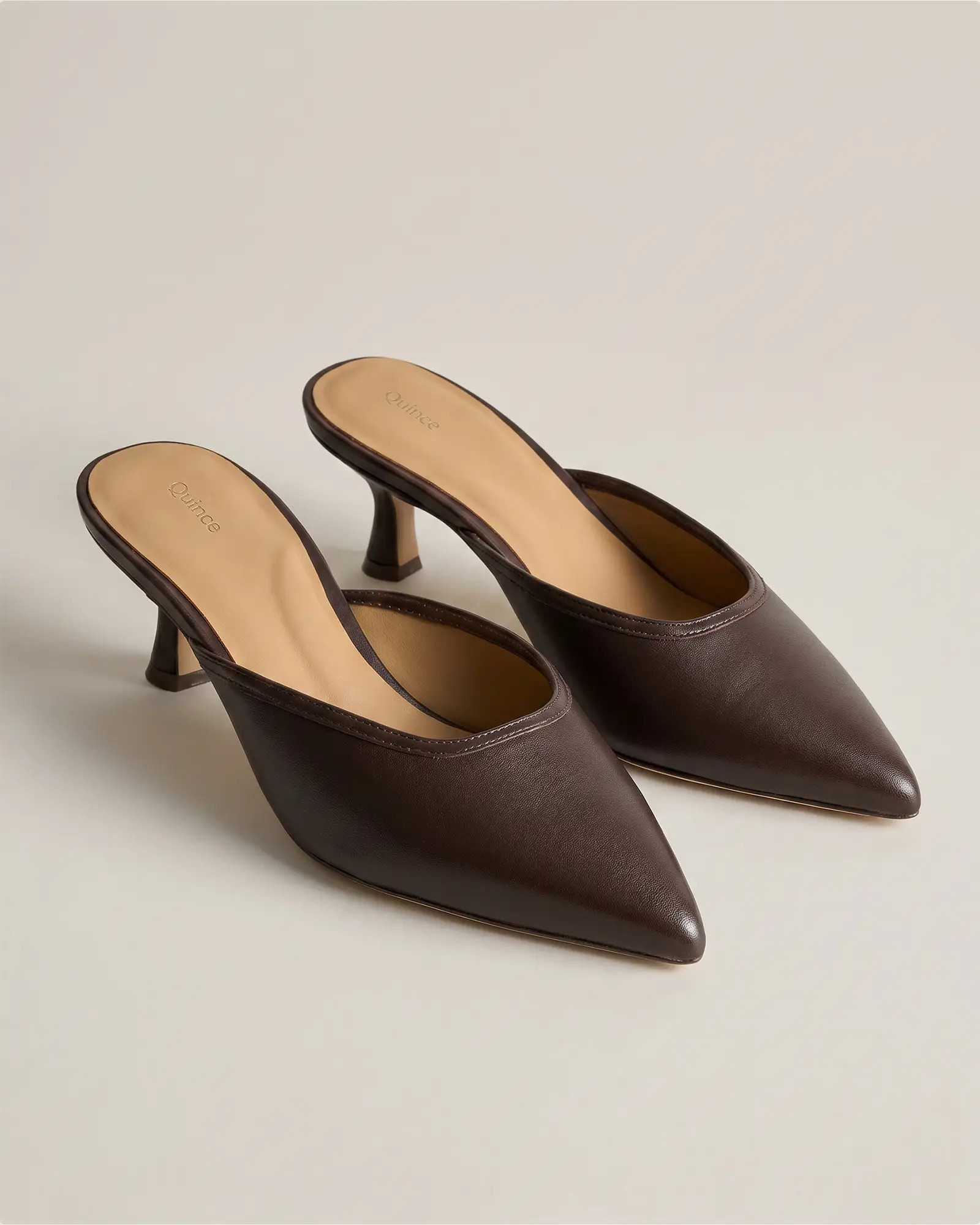 Italian Leather 55mm Kitten Heel Mule | Quince