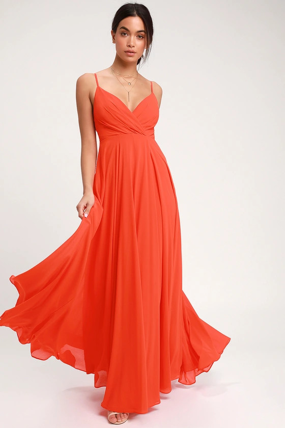 All About Love Coral Red Maxi Dress | Lulus (US)