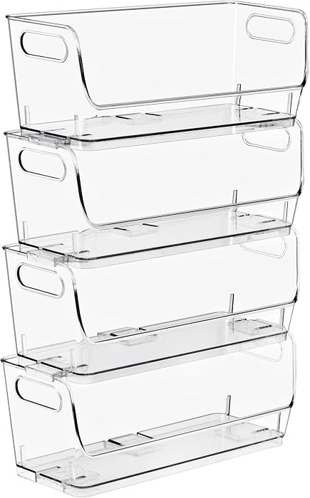 Sorbus Clear Pantry Storage Containers – Open Front Kitchen Organizer, Stackable Design for Cab... | Amazon (US)
