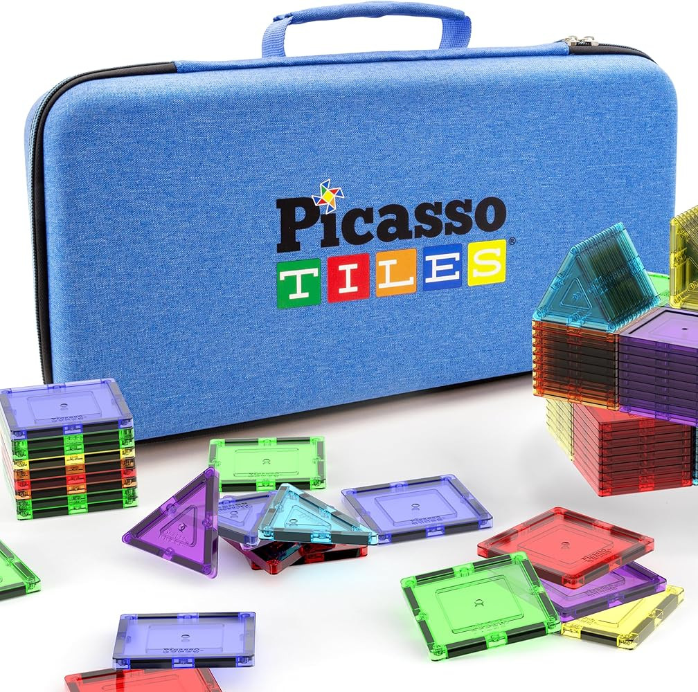 PicassoTiles Magnetic Tile Storage Case 16.5x7.5x3.5in Travel Carry Bag with Handle Water Resista... | Amazon (US)
