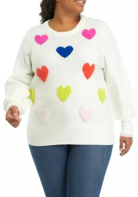 Plus Size Long Bishop Sleeve Jacquard Sweater | Belk