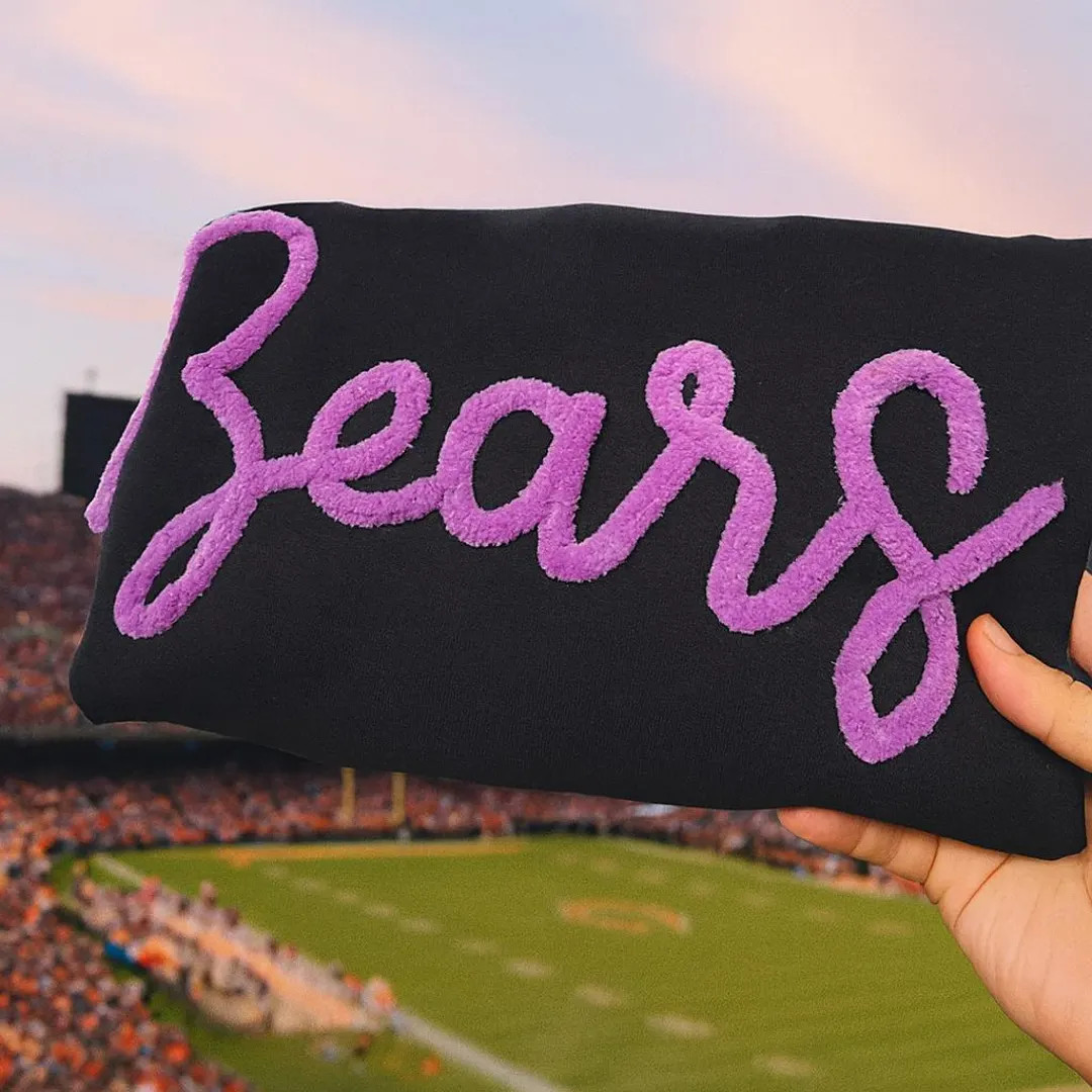 Sports Team Sweatshirt, Chenille Yarn Embroidered Sweatshirt, Fuzzy Letter Spirit Wear, College T... | Etsy (US)