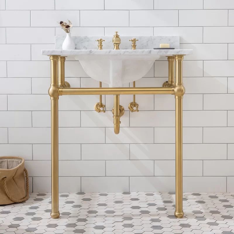 Copeland 30'' Wall Mounted Single Bathroom Vanity with Marble Top | Wayfair North America