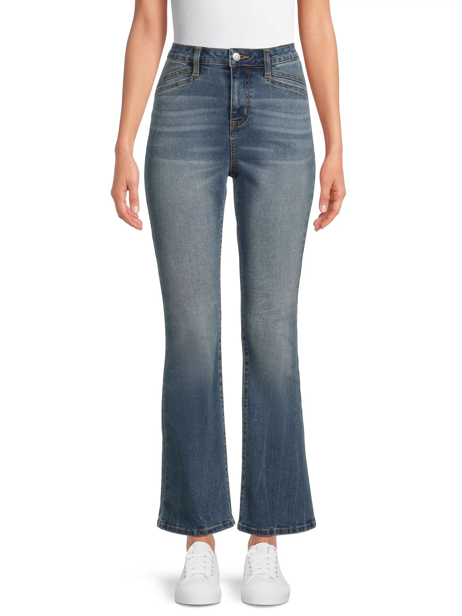 Time and Tru Women's High Rise Flare Jeans, 32" Inseam | Walmart (US)