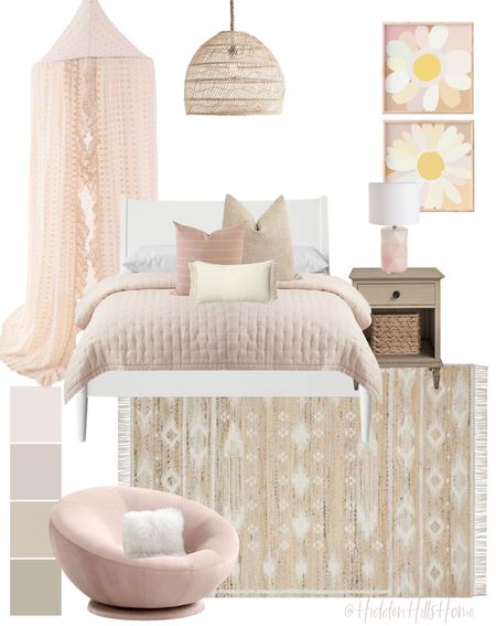 Girls boho bedroom decor, girls bedroom mood board, feminine bedroom design, teen or Tween girls room ideas 

#LTKhome #LTKkids #LTKsalealert