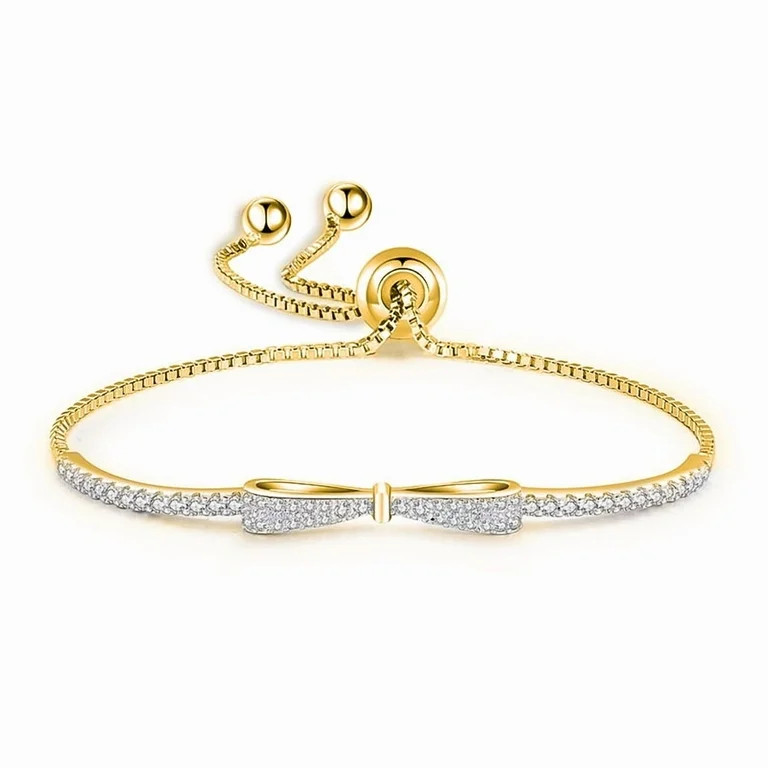 S925 Silver Gold-Tone Bow Bracelet for Women - Suitable for Women, Wives, and Mothers - Ideal for... | Walmart (US)