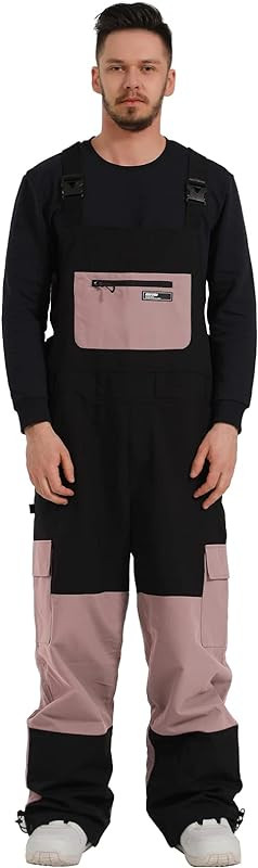 GSOU SNOW Men's Ski Pants Snow Bib Overalls Snowboard Waterproof Windproof Insulated Adjustable Stra | Amazon (US)
