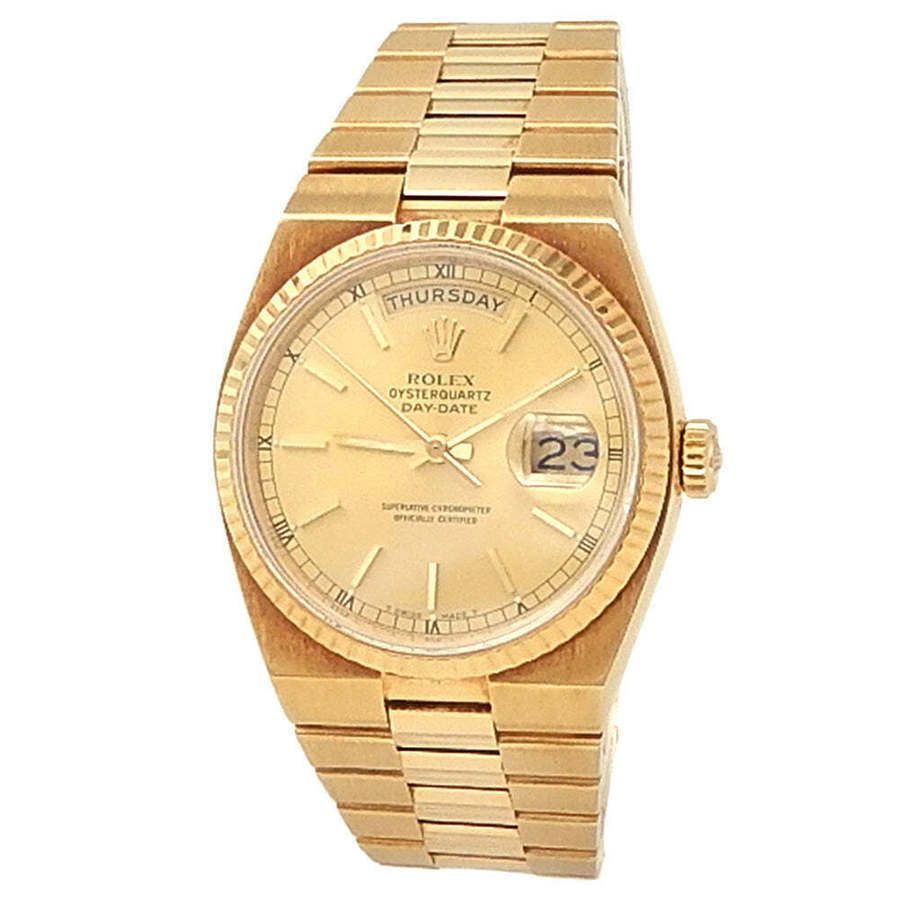 Pre-owned Rolex Day-Date Oysterquartz Automatic Champagne Dial Mens Watch 19018 | Jomashop.com & JomaDeals.com