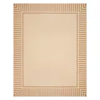 Gertmenian Paseo Kiano Sand/Chestnut 5 ft. x 7 ft. Striped Border Indoor/Outdoor Area Rug 25419 -... | The Home Depot