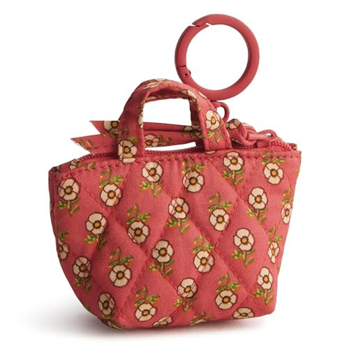 Vera Bradley Women's Premium Cotton Original Tote Bag Charm, Tiny Poppies, One Size | Amazon (US)