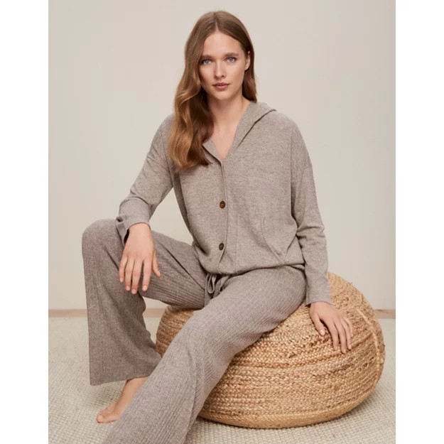 Button-Through Drawstring Hoodie with Cashmere | The White Company (UK)