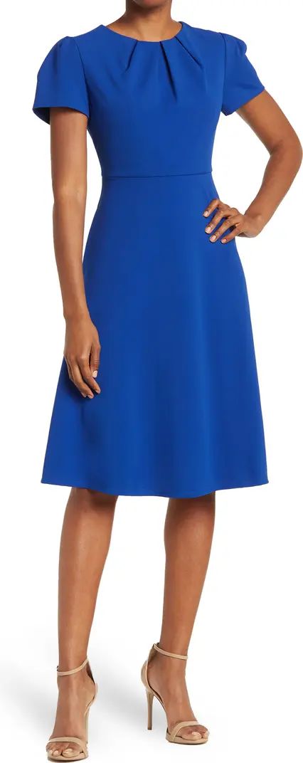 Short Sleeve Crepe Midi Dress | Nordstrom Rack