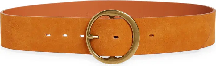 Round Buckle Suede Belt | Nordstrom