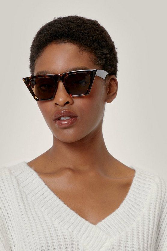 Tortoiseshell Flat Top Cat Eye Sunglasses | Nasty Gal (US)