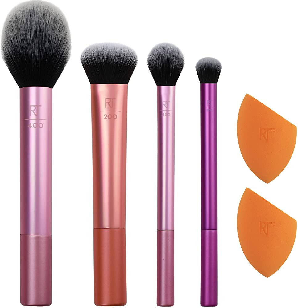 Real Techniques Makeup Brush Set with 2 Sponge Blenders, Multiuse Brushes, For Eyeshadow, Foundat... | Amazon (US)