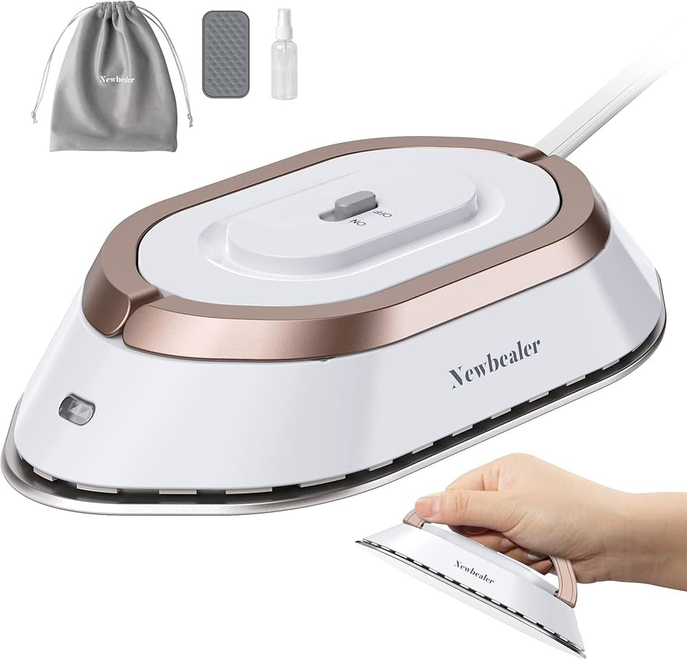 Newbealer Travel Iron with Dual Voltage - 120V/220V Mini Dry Iron for Clothes (No Steam), Non-Sti... | Amazon (US)