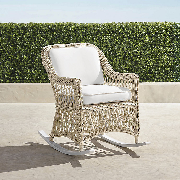 Hampton Rocking Chair in Ivory Wicker | Frontgate | Frontgate