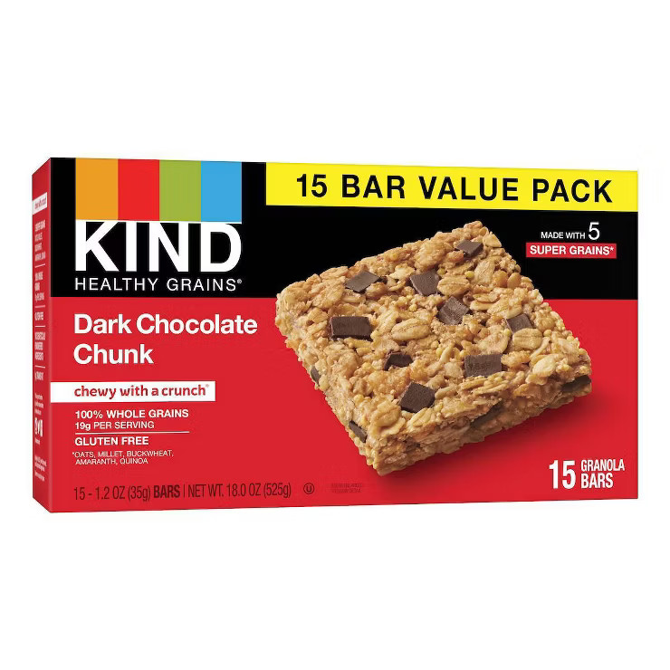 KIND Healthy Grains Bars Dark Chocolate Chunk - 18oz/15ct | Target