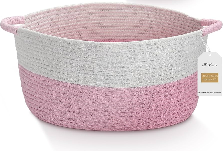 Medium Rope Basket with Handles, Medium Storage Basket, 17 "L x 12.5" W x 8.5 "H, Home Decor Bask... | Amazon (US)