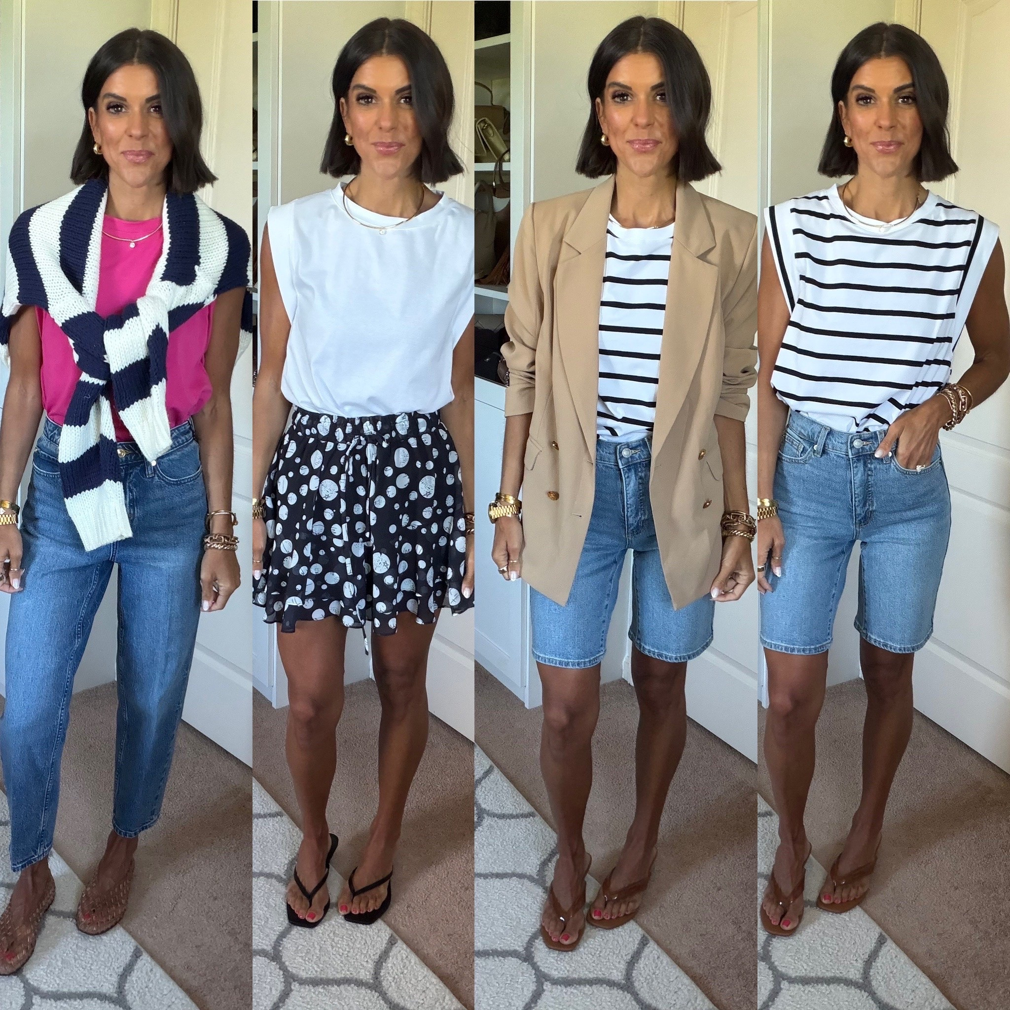 So many ways to style this $13 Walmart tee! Size small. Size 0 in shorts and jeans. Small in sweater and blazer

#LTKSaleAlert #LTKSeasonal #LTKgrwm