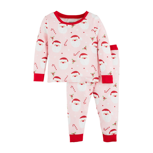 Pink santa glow toddler pajama set | Mud Pie
