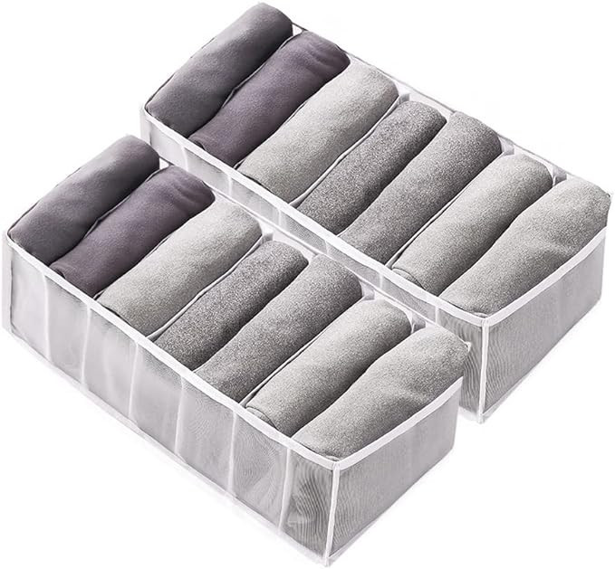 Aposemo Clothes Organizer Drawers Wardrobe Compartment Separation Underwear Portable 7 Grids Stor... | Amazon (US)