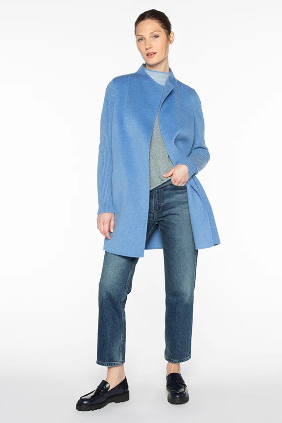 RIB SLEEVE COAT | Kinross Cashmere