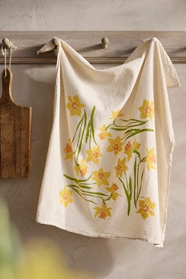 Daffodils Cotton Dish Towel | Anthropologie (US)