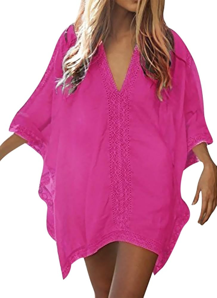 Loritta Womens Beach Bathing Suit Swim Bikini Swimsuit Oversized Cover Up Dresses | Amazon (US)