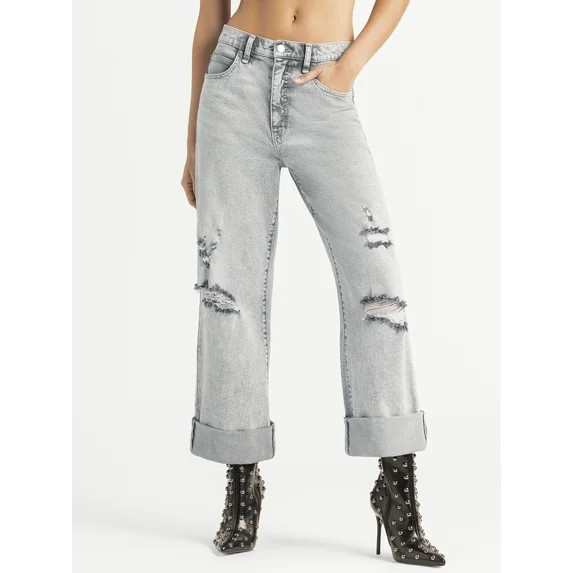 Jessica Simpson Women's Zinnia Boyfriend Jeans, 25" Inseam, Sizes 2-16 | Walmart (US)