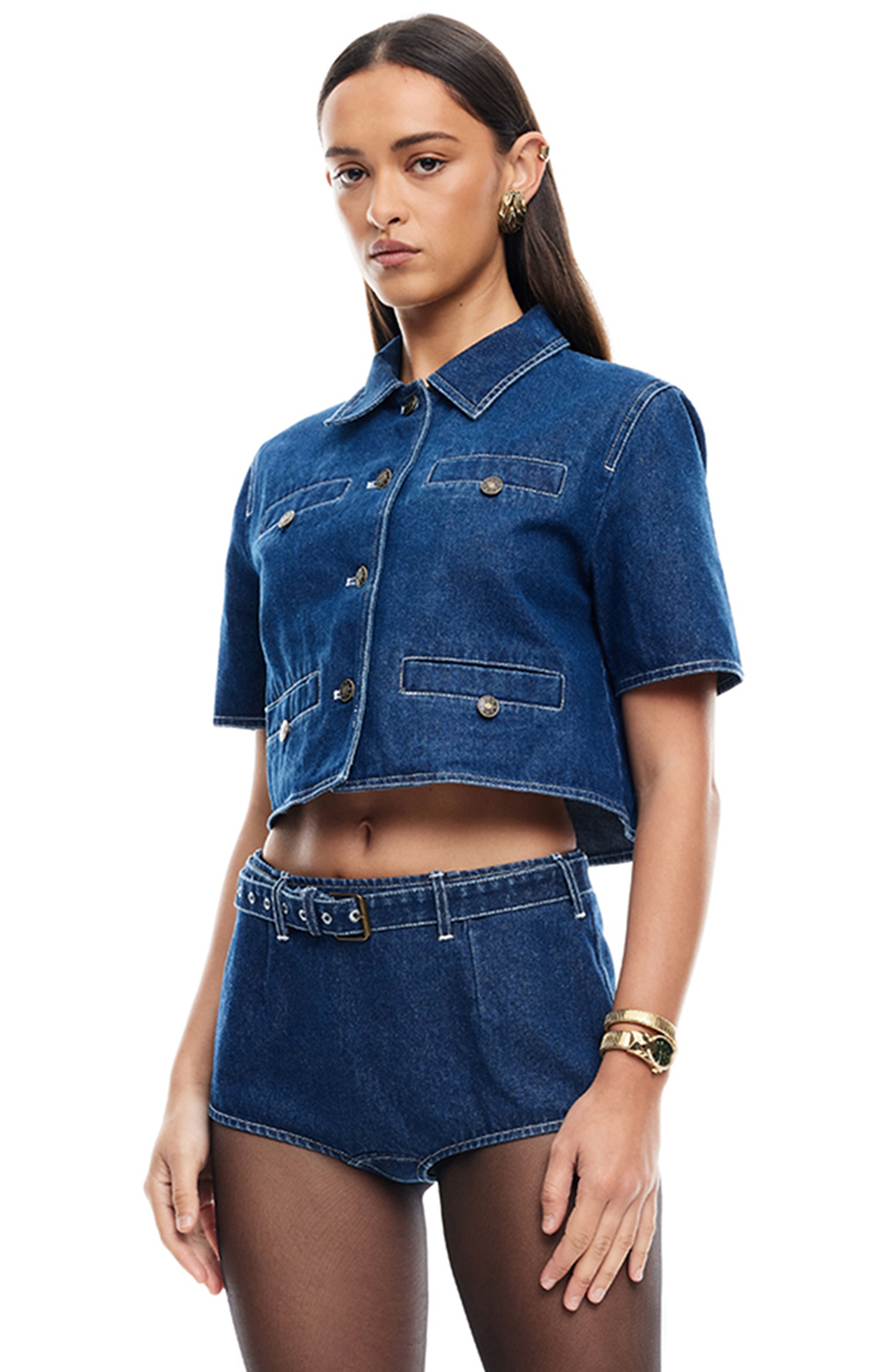 LIONESS Halston Denim Top | PacSun