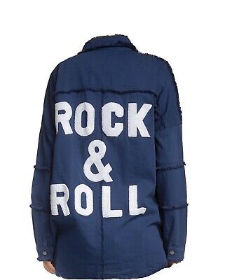 Sm Rock &Roll Distressed Shacket {shirt/jacket} | eBay US