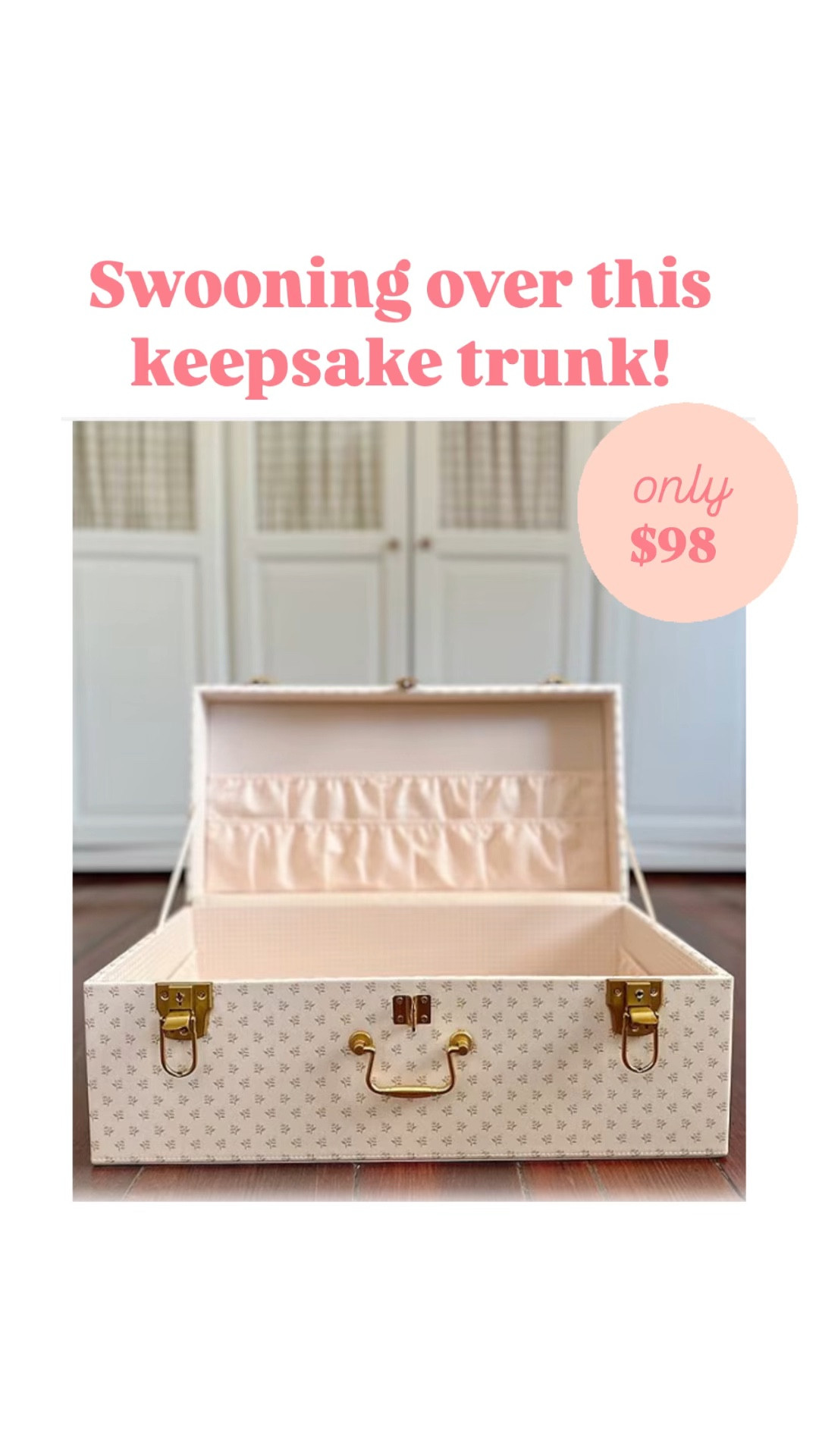 Loving this Darling keepsake trunk less than $100! #babybox #treasurebox #keepsaketrunk #bridaltrunk #weddingtrunk #heirloomtrunk 

#LTKBaby #LTKFamily #LTKHome