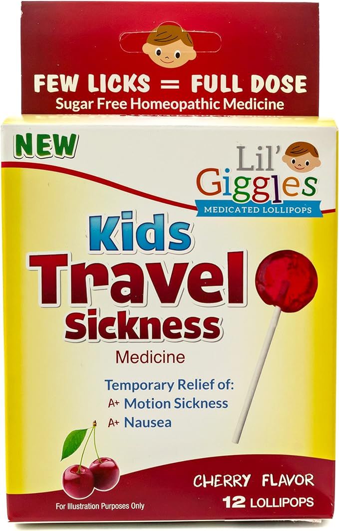 Lil' Giggles Kid's Medicated Travel Sickness Lollipops – for Children Motion Sickness, Car Sick... | Amazon (US)