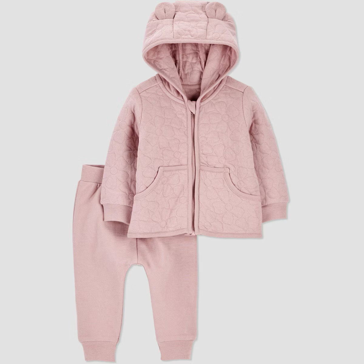 Carter's Just One You® Baby Girls' 2pc Quilted Sweatshirt & Jogger Pants Set - Pink | Target