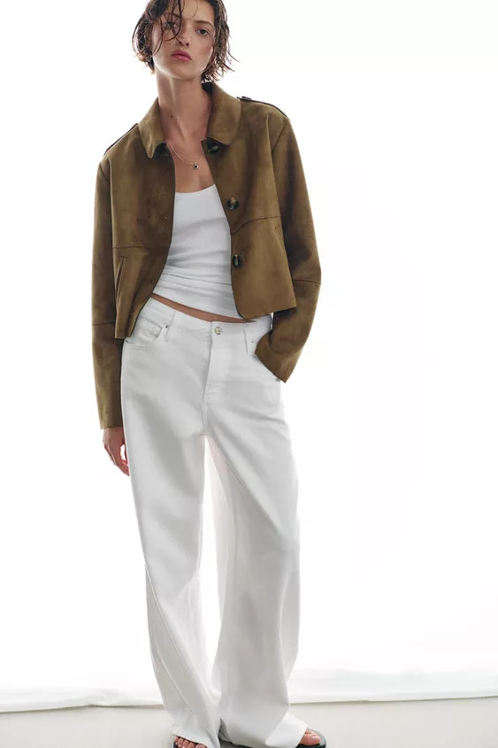 SHORT FAUX SUEDE JACKET | Zara UK