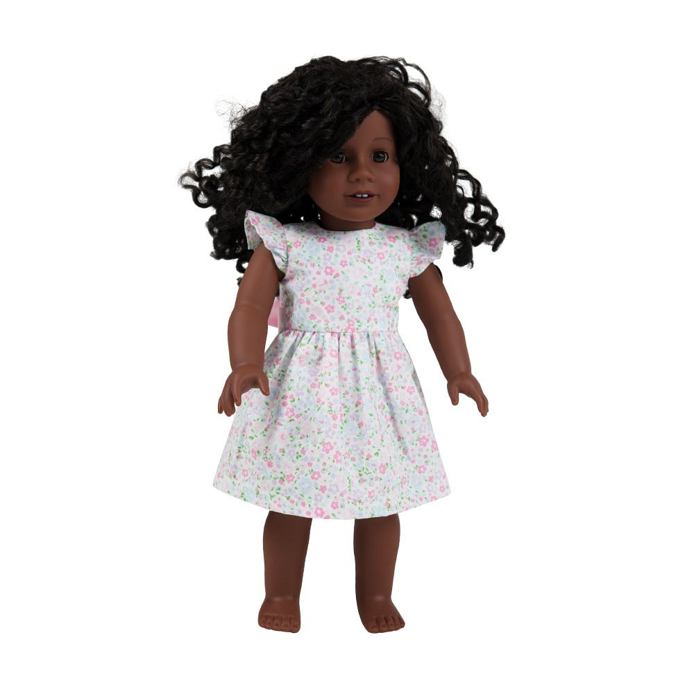 Dolly's Addie Angel Sleeve Dress - Mountain Brook Mini Floral with Palm Beach Pink | The Beaufort Bonnet Company