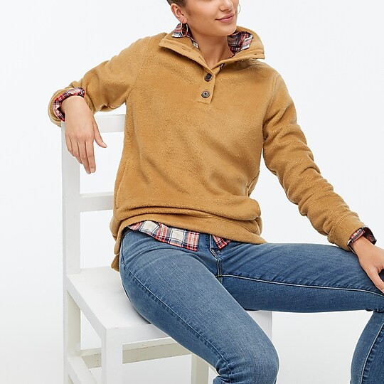 Sherpa button-front tunic | J.Crew Factory