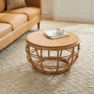 Savannah Rattan Round Coffee Table | West Elm (US)