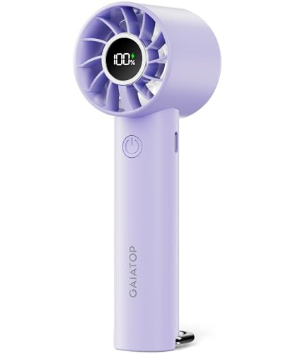 Gaiatop Portable Mini Fan, Handheld Fan with LED Display & Flashlight, 3 Speeds 2000mAh USB Rechargeable Battery Fan, Small Personal Desk Fan for Women Men Girls Kids Indoor Outdoor Travel Purple | Amazon (US)