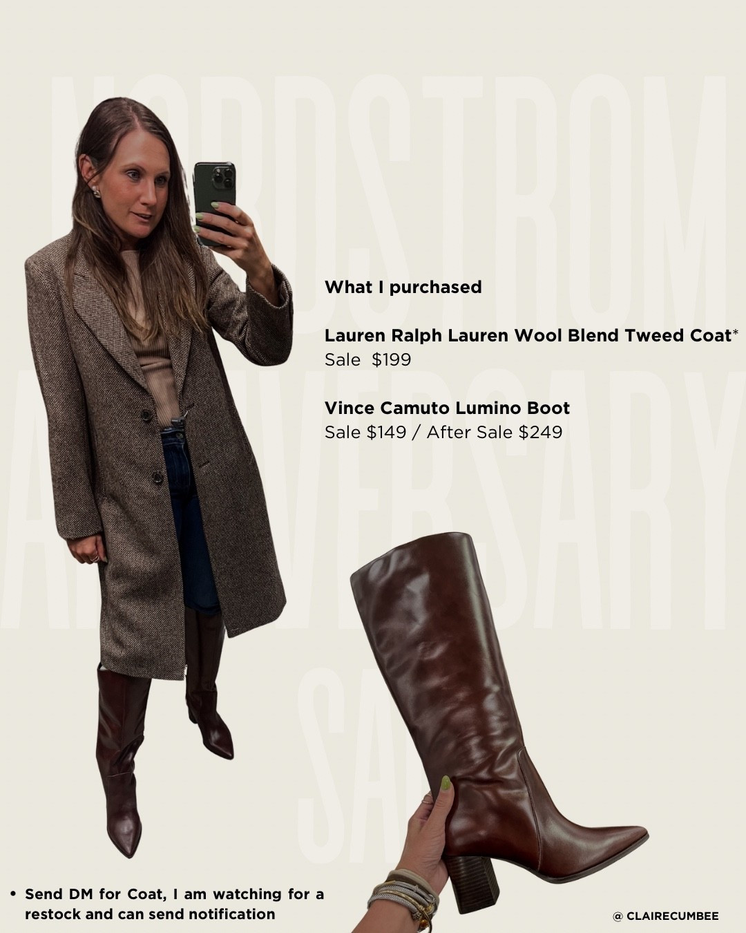 
This year Nordstrom Anniversay, I found fall staple pieces for a capsule wardrobe, knee high boots, business casual work wear.

I bought the open edit tank,  Ralph Lauren Tweed Coat, Vinca Camuto Brown Knee Hogh Boot with pointy toe and heel,  striped crewneck that is giving coastal grandmother vibe, some athletic pieces from free people like the $19 viral shorts,

If I were to add a few the Levi barn coat, western boot, denim under $75, and striped sweater 

Follow my LTK @clairecumbee on the @shop.LTK app to view this post and get my exclusive app-only content!

#liketkit 
@shop.ltk
https://liketk.it/5iX9U 

Follow my LTK @clairecumbee on the @shop.LTK app to view this post and get my exclusive app-only content!

#liketkit #LTKSeasonal #LTKOver40 #LTKFindsUnder50 #LTKSeasonal #LTKOver40 #LTKFindsUnder50
@shop.ltk
https://liketk.it/5iXa0

#LTKFamily #LTKFindsUnder100 #LTKPetite