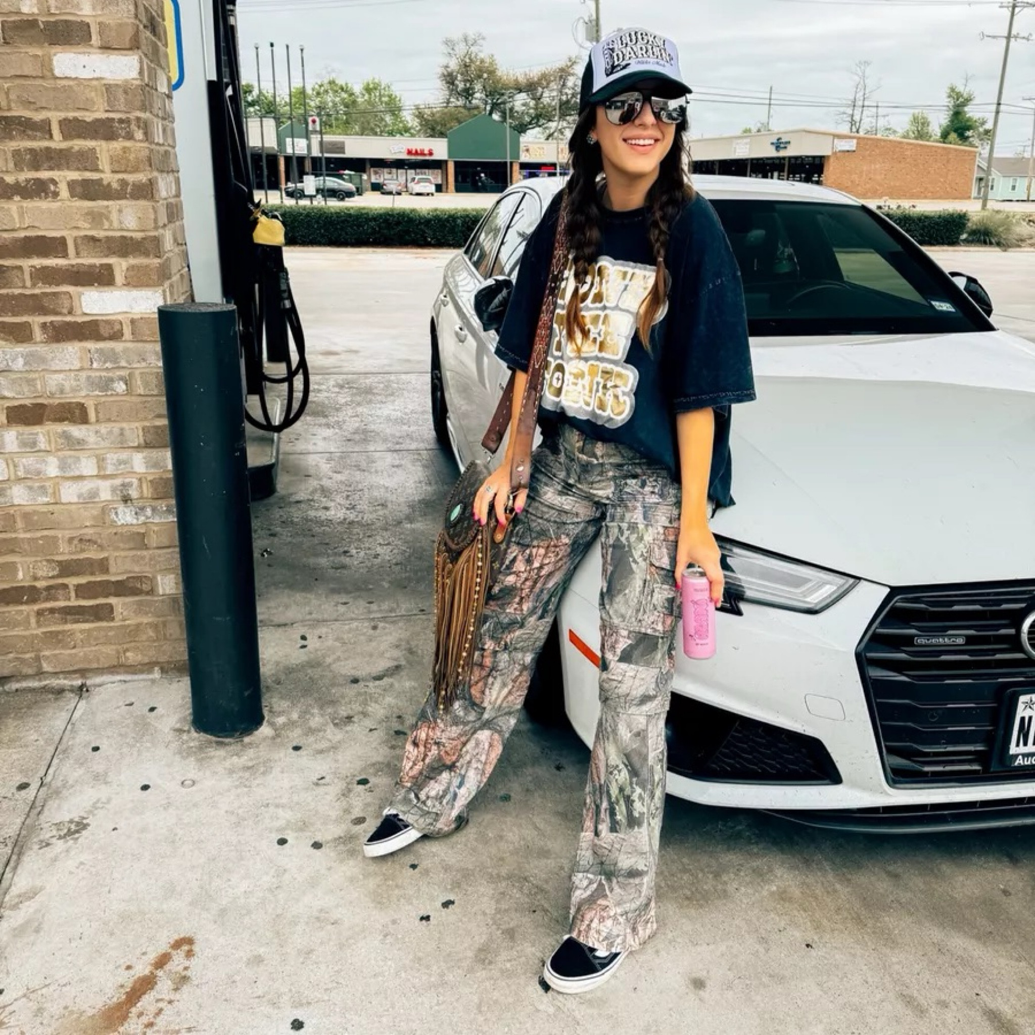 How to style Camo cargo pants outfits! Paired mine with a trucker hat, graphic tee, and casual sneakers. Makes for a great travel outfit or running errands outfit! It's giving western grunge or boho outfit! 
6/17

#LTKSeasonal #LTKStyleTip #LTKFindsUnder100