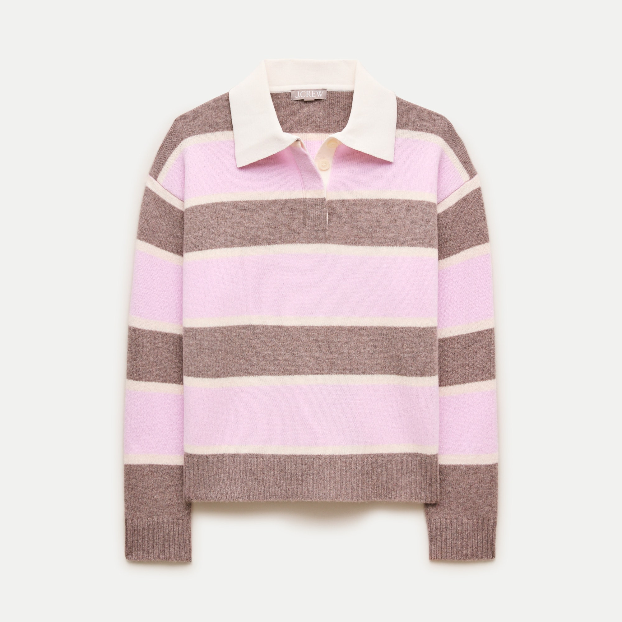 Relaxed sweater-polo in vintage wool stripe | J. Crew US