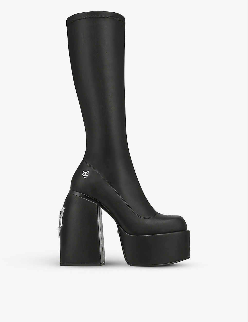 Spice faux-leather knee-thigh heeled boots | Selfridges