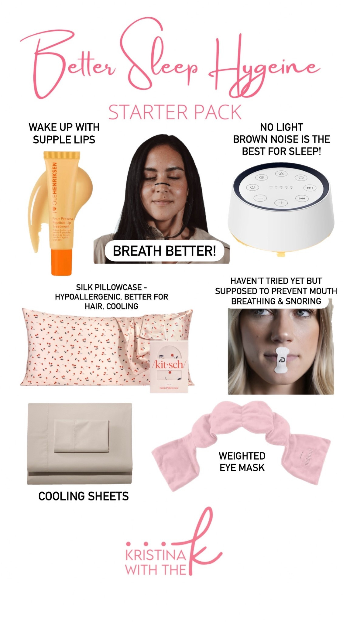 Work on better sleep hygiene with me! Haven’t tried the mouth tape yet but it’s on its way. Everything else is tried & true! Weighted eye mask is probably my favorite - and I hate the kind with a strap! 

#LTKFindsUnder50 #LTKWorkwear #LTKBeauty