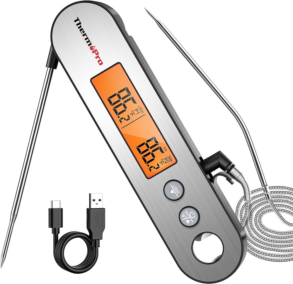 ThermoPro TP610 Digital Meat Thermometer for Cooking, Rechargeable Instant Read Food Thermometer ... | Amazon (US)