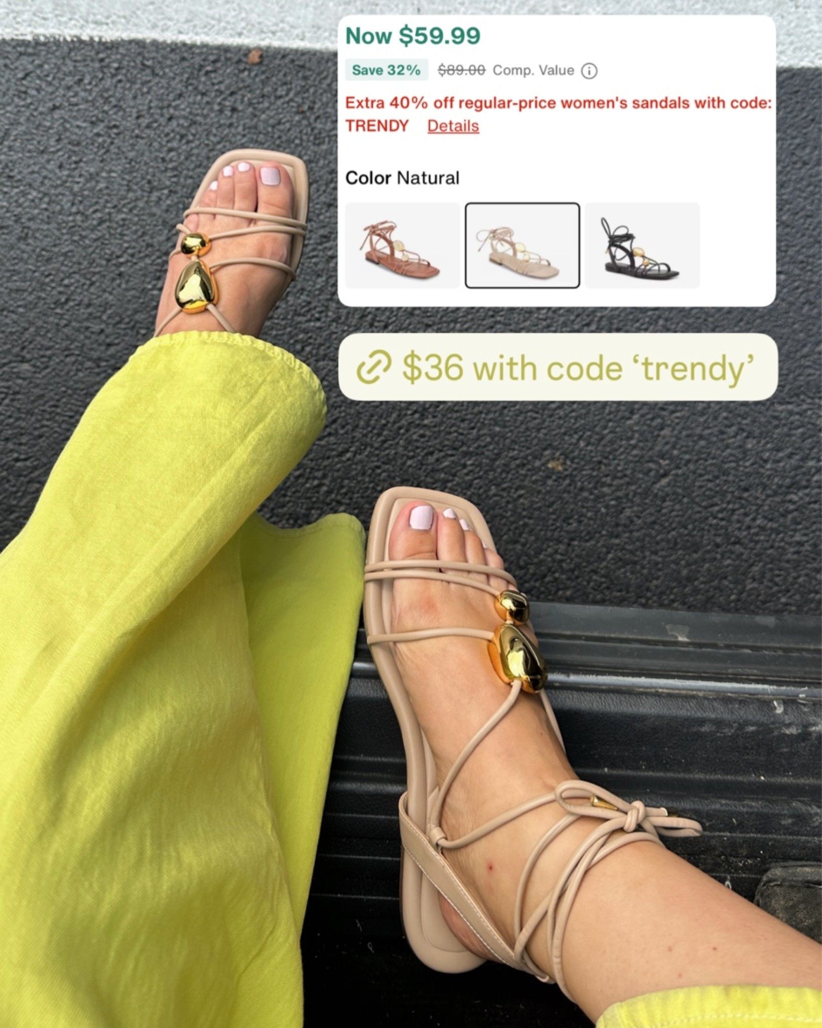Marc fisher sandals on huge sale!! 
Code TRENDY makes them $36!
